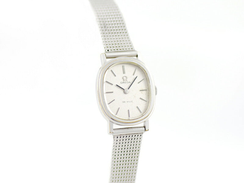 希少品 OMEGA オメガ Geneve ジュネーブ ラウンド 511.0473 Cal.625 17石 シルバー SS ステンレス 純正ブレス レディース 手巻き アンティーク ヴィンテージ【腕時計】【中古】