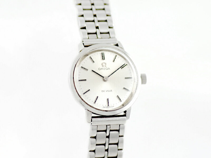 希少品 OMEGA オメガ DeVille デビル シーホース シルバー SS ステンレス 純正ブレス レディース デヴィル 手巻き アンティーク ヴィンテージ【腕時計】【中古】