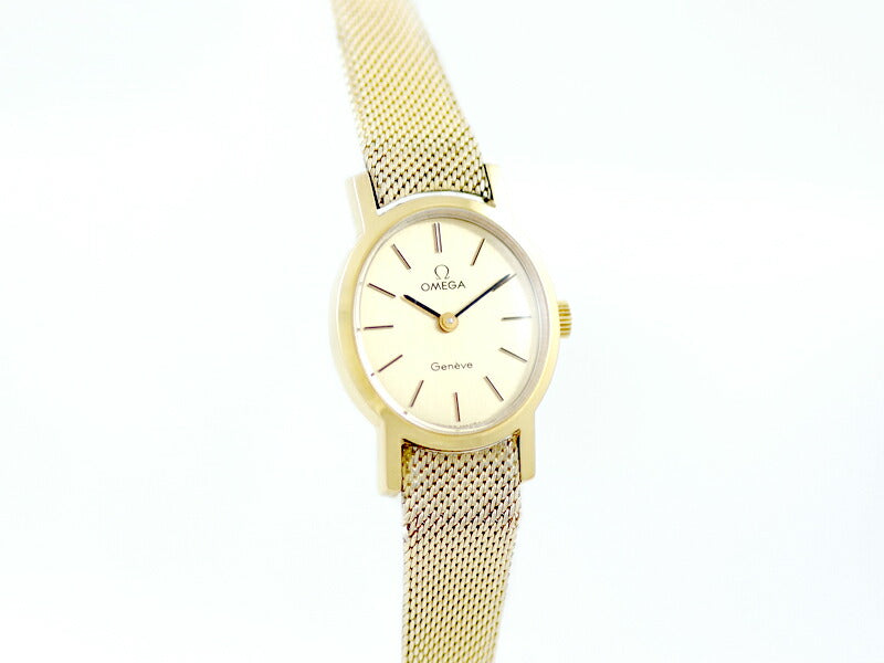 希少品 OMEGA オメガ Geneve ジュネーブ ラウンド 511.0411 Cal.625 17石 YG イエローゴールド SS ステンレス レディース 手巻き アンティーク ヴィンテージ【腕時計】【中古】