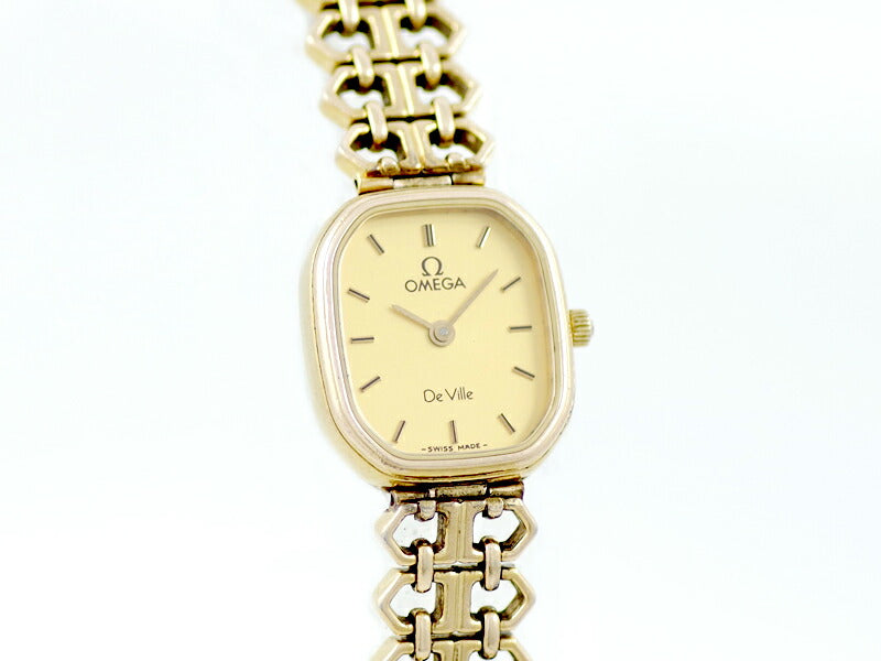 電池交換済 希少品 OMEGA オメガ Deville デビル 1455 791.0886 ゴールド SS ステンレス イエローゴールド レディース クォーツ【6ヶ月保証】【腕時計】【中古】