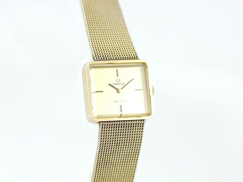 希少品 OMEGA オメガ DE VILLE デビル スクエア カットガラス 511.444 Cal.625 ゴールド YGP イエローゴールド メンズ ボーイズ レディース 手巻き アンティーク ヴィンテージ デヴィル【腕時計】【中古】