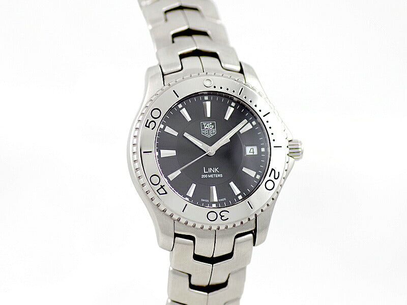 電池交換済 TAG Heuer タグホイヤー リンク WJ1110 200m防水 ブラック 黒 SS ステンレス メンズ クォーツ【6ヶ月保証】【腕時計】【中古】
