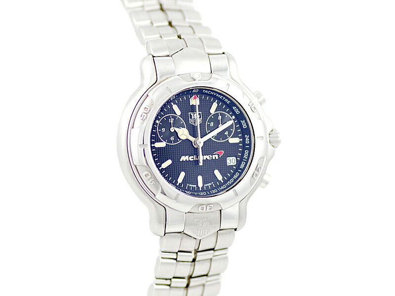 電池交換済 TAG Heuer タグホイヤー 6000シリーズ マクラーレン限定 CH1117 プロフェッショナル クロノグラフ 200m防水 黒 ブラック SS ステンレス メンズ クォーツ【6ヶ月保証】【腕時計】【中古】