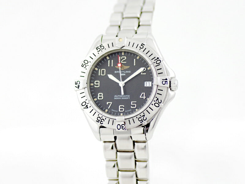 BREITLING ブライトリング コルトオーシャン A17035 デイト 300m防水 グレー SS ステンレス 自動巻き【6ヶ月保証】【腕時計】【中古】