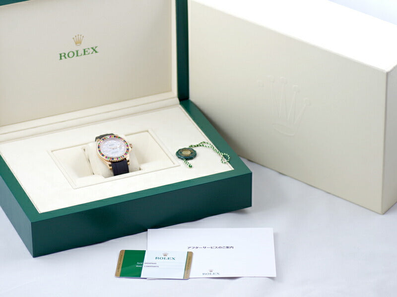 ROLEX ロレックス ヨットマスター 40 キャンディ ハリボー 116695SATS 純正ベゼル パヴェダイヤ 全面ダイヤ K18RG エバーローズゴールド 金無垢 純正ラバーベルト メンズ 自動巻き レインボー【6ヶ月保証】【腕時計】【中古】