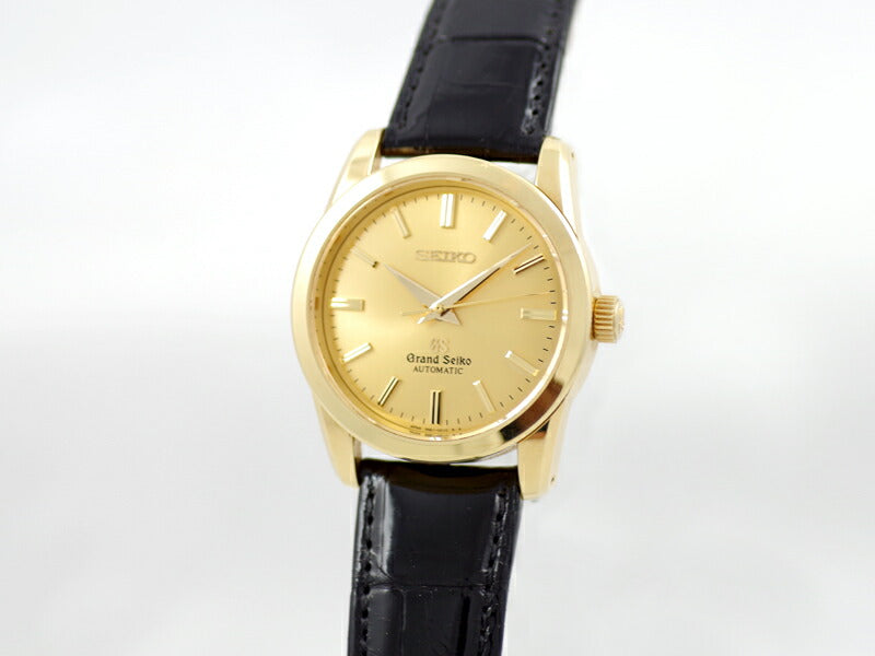 内部点検済 SEIKO セイコー グランドセイコー 金無垢 SBGR002 9S51−0010 ゴールド 文字盤 K18YG イエローゴールド 純正ベルト 純正尾錠 メンズ 自動巻き GS【6ヶ月保証】【腕時計】【中古】