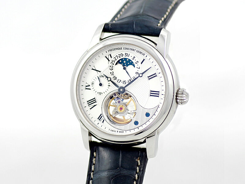 内部点検済 FREDERIQUE CONSTANT フレデリックコンスタント マニュファクチュール ハートビート FC-945MC4H6 シルバー SS ステンレス 純正ベルト 純正尾錠 メンズ 自動巻き カレ【6ヶ月保証】【腕時計】【中古】