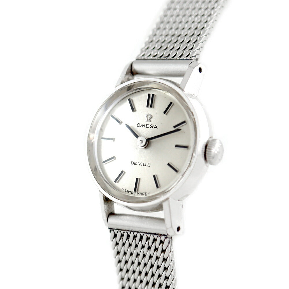 希少品 OMEGA オメガ DeVille デビル 511.5528 Cal.620 17石 カットガラス シルバー 純正ブレス K14WG ホワイトゴールド SS ステンレス レディース ボーイズ 手巻き アンティーク ヴィンテージ【腕時計】【中古】