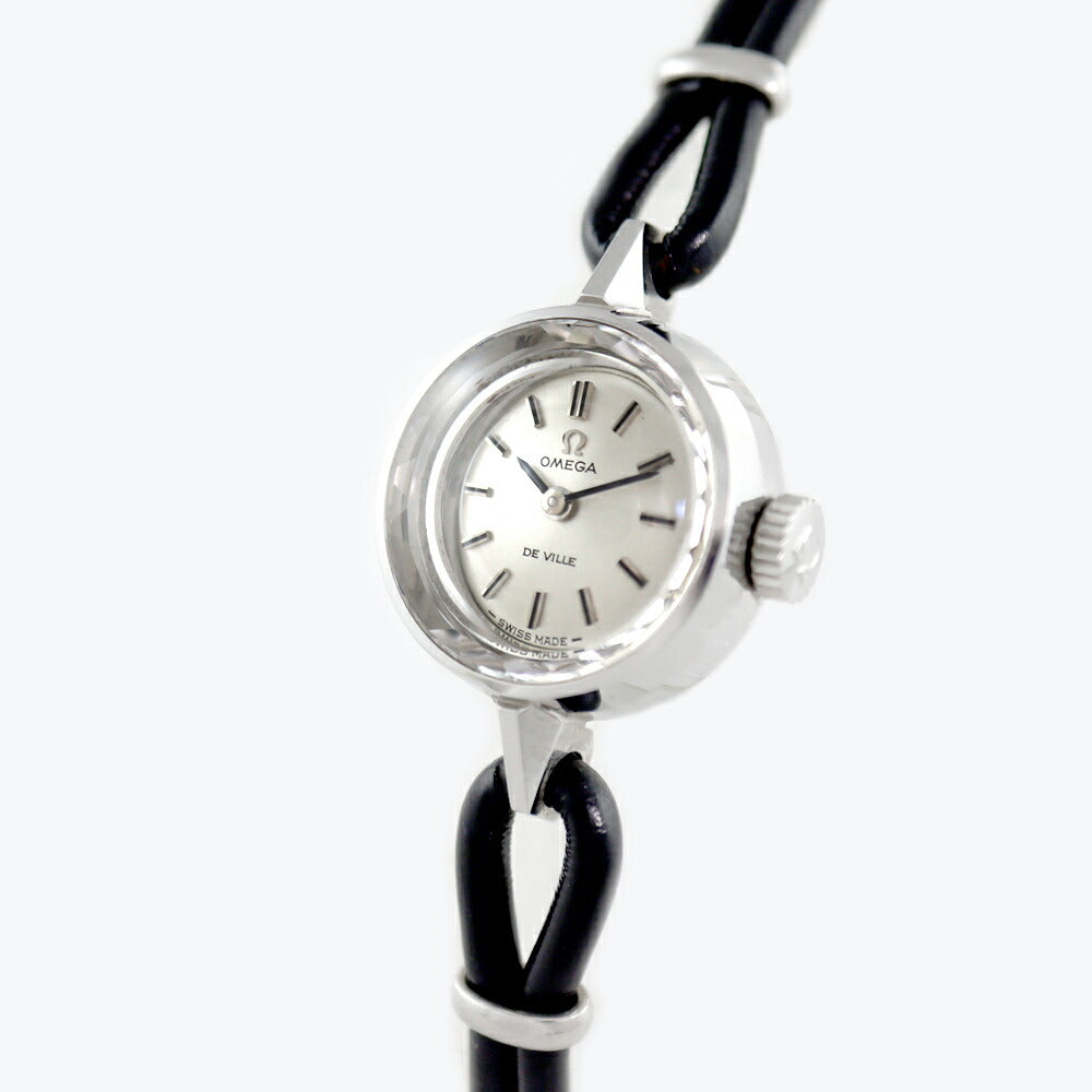 希少品 OMEGA オメガ DeVille デビル カットガラス 511.288 Cal.485 17石 シルバー SS ステンレス レディース 手巻き アンティーク ヴィンテージ【腕時計】【中古】