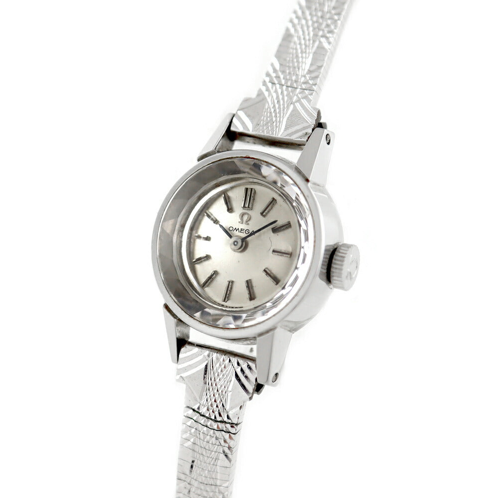 希少品 OMEGA オメガ 511.165 Cal.484 17石 カットガラス シルバー SS ステンレス レディース 手巻き アンティーク ヴィンテージ【腕時計】【中古】