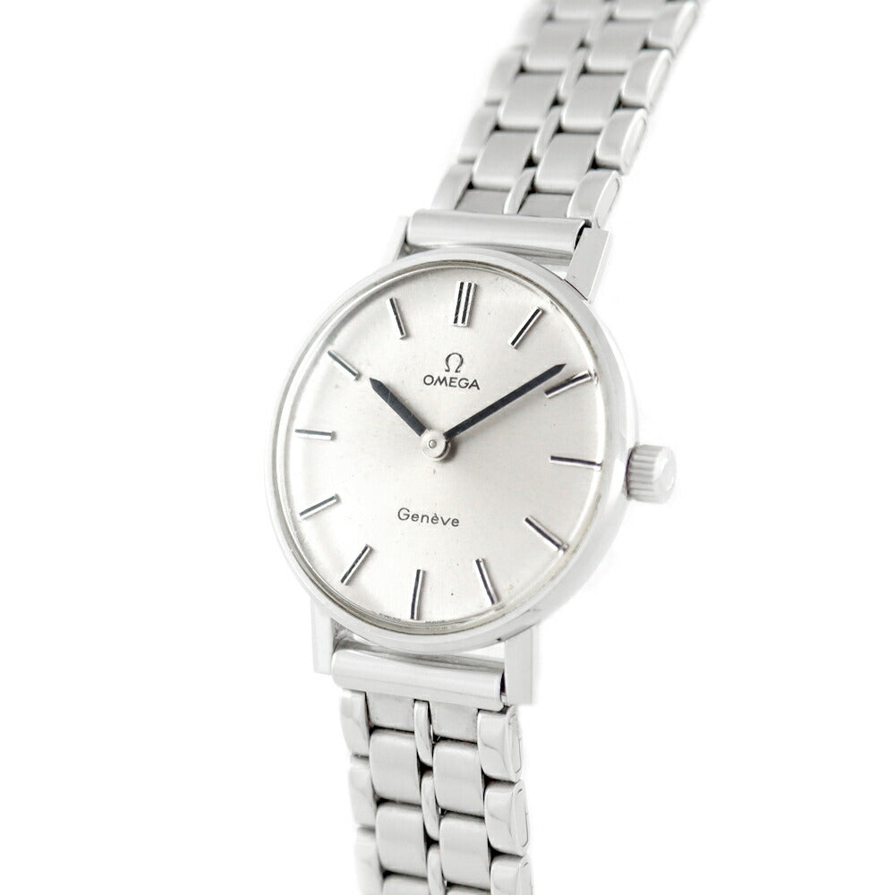 希少品 OMEGA オメガ Geneve ジュネーブ 511.0410 Cal.625 17石 シルバー SS ステンレス 純正ベルト レディース 手巻き アンティーク ヴィンテージ【腕時計】【中古】