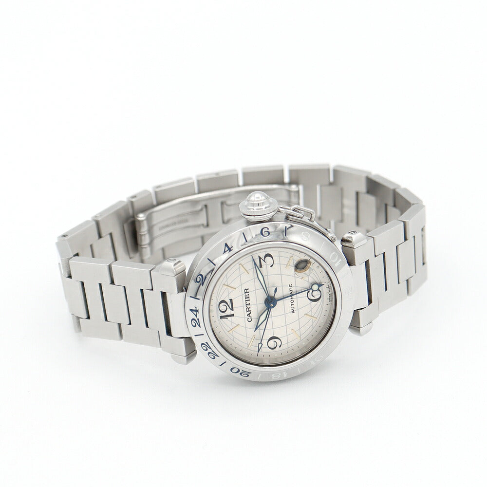 Cartier カルティエ パシャC メリディアン GMT W31029M7 シルバー SS ステンレス レディース ボーイズ メンズ ユニセックス 自動巻き【6ヶ月保証】【腕時計】【中古】