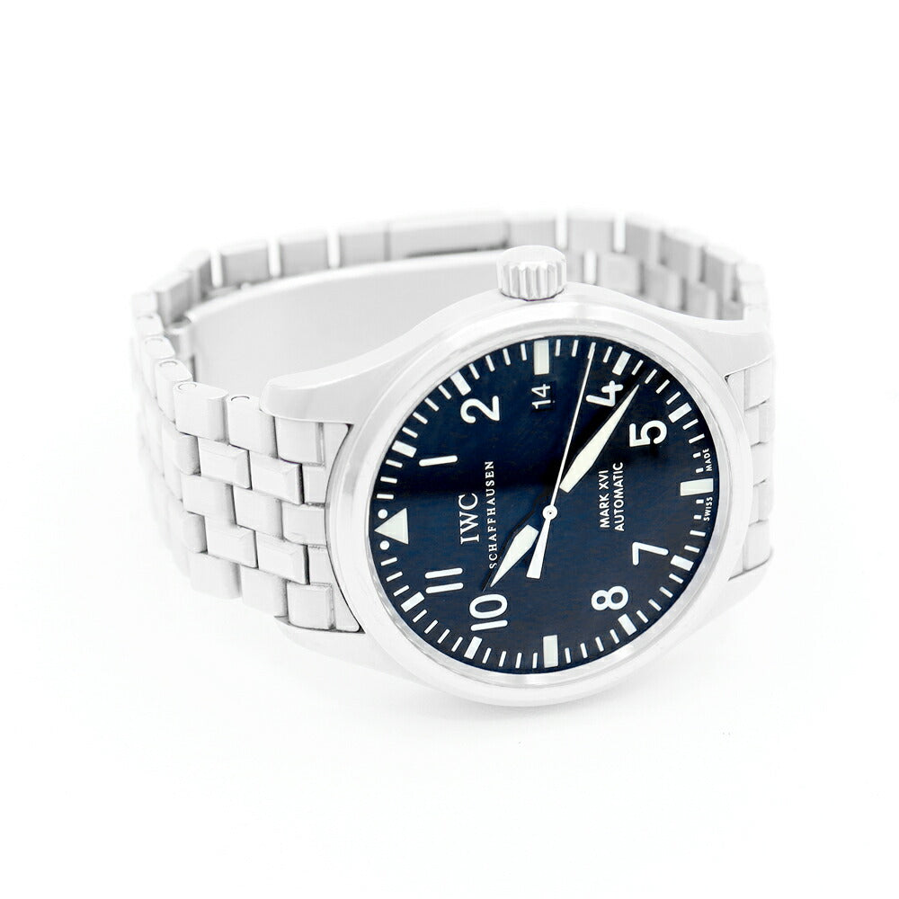 内部点検済 IWC インターナショナルウォッチカンパニー パイロットウォッチ マークXVI IW325504 デイト 黒 ブラック SS ステンレス メンズ 自動巻き マーク16【6ヶ月保証】【腕時計】【中古】