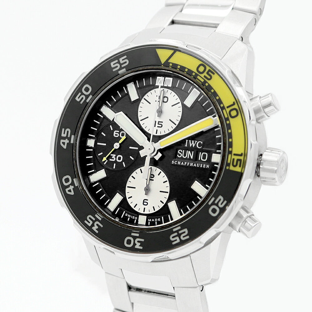 IWC インターナショナルウォッチカンパニー アクアタイマー クロノグラフ IW376701 デイデイト 黒 ブラック SS ステンレス メンズ 自動巻き【6ヶ月保証】【腕時計】【中古】