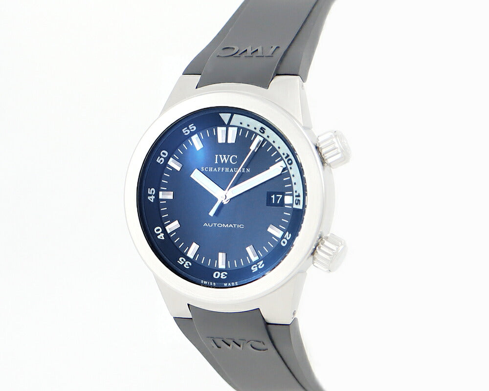 内部点検済 IWC インターナショナルウォッチカンパニー アクアタイマー IW354807 デイト ブラック 黒 SS ステンレス メンズ 自動巻き【6ヶ月保証】【腕時計】【中古】