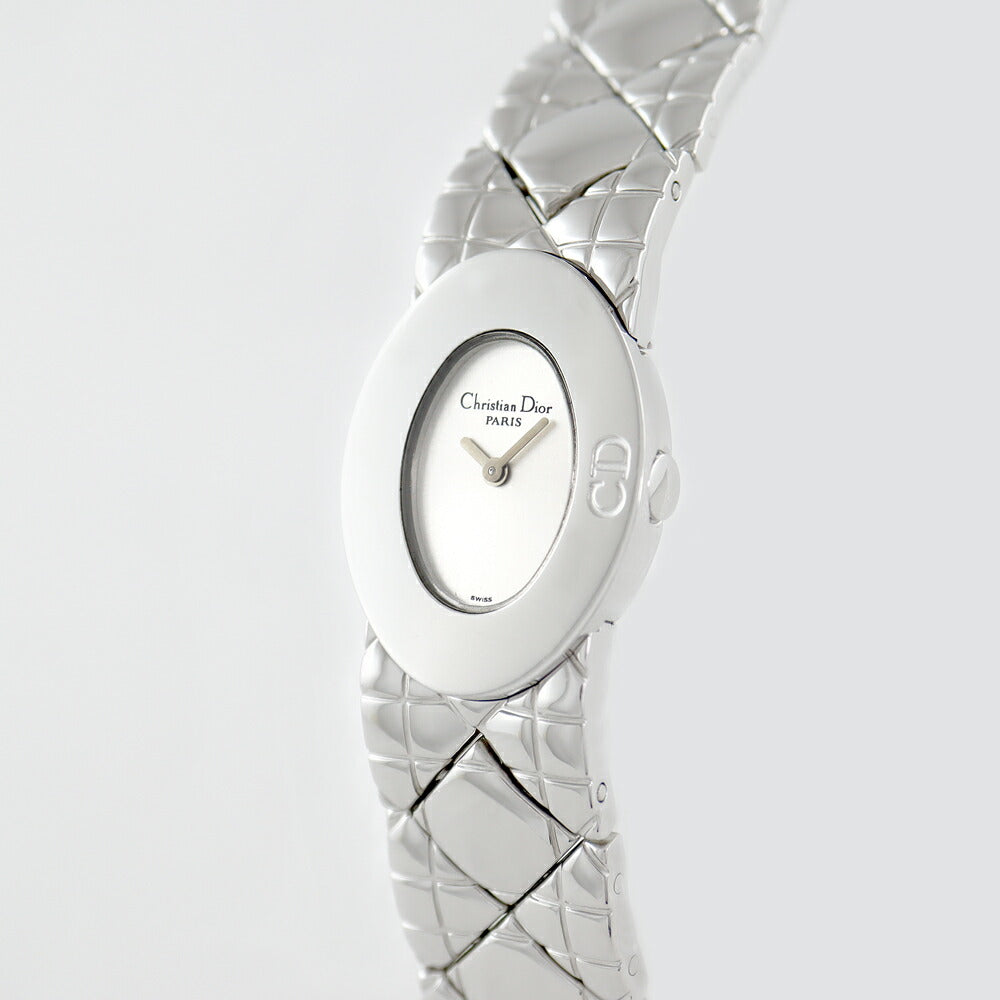 電池交換済 Christian Dior クリスチャンディオール レディディオール D90-100 シルバー SS ステンレス レディース クォーツ【6ヶ月保証】【腕時計】【中古】