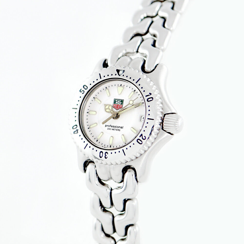 電池交換済 TAG Heuer タグホイヤー S/el セルシリーズ WG1412-0 デイト 200m防水 ホワイト 白 SS ステンレス レディース クォーツ【6ヶ月保証】【腕時計】【中古】