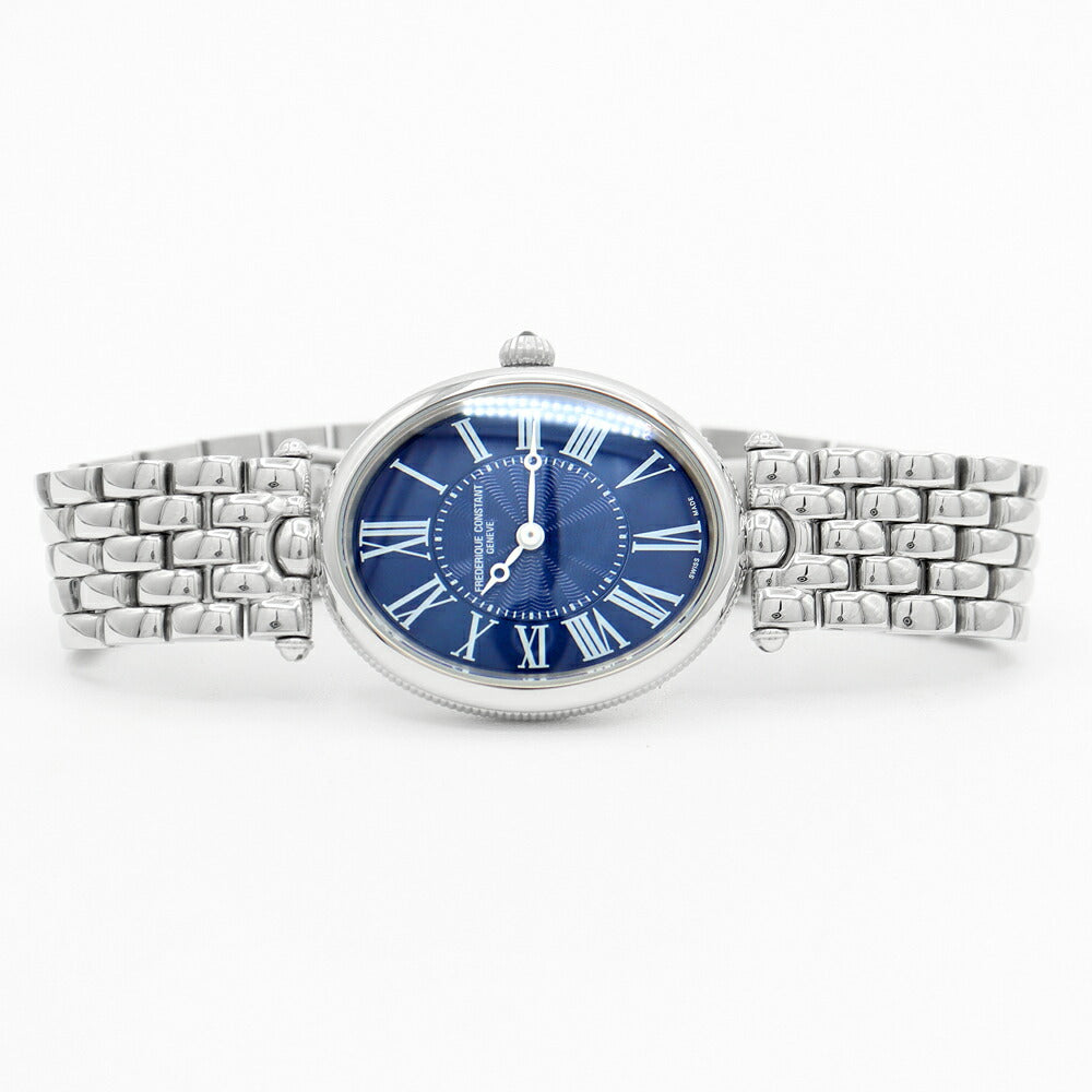 電池交換済 FREDERIQUE CONSTANT フレデリックコンスタント アールデコ FC-200MPN2V6B FC-200X2V/VD22/25/26 青 ブルーシェル SS ステンレス レディース クォーツ【6ヶ月保証】【腕時計】【中古】
