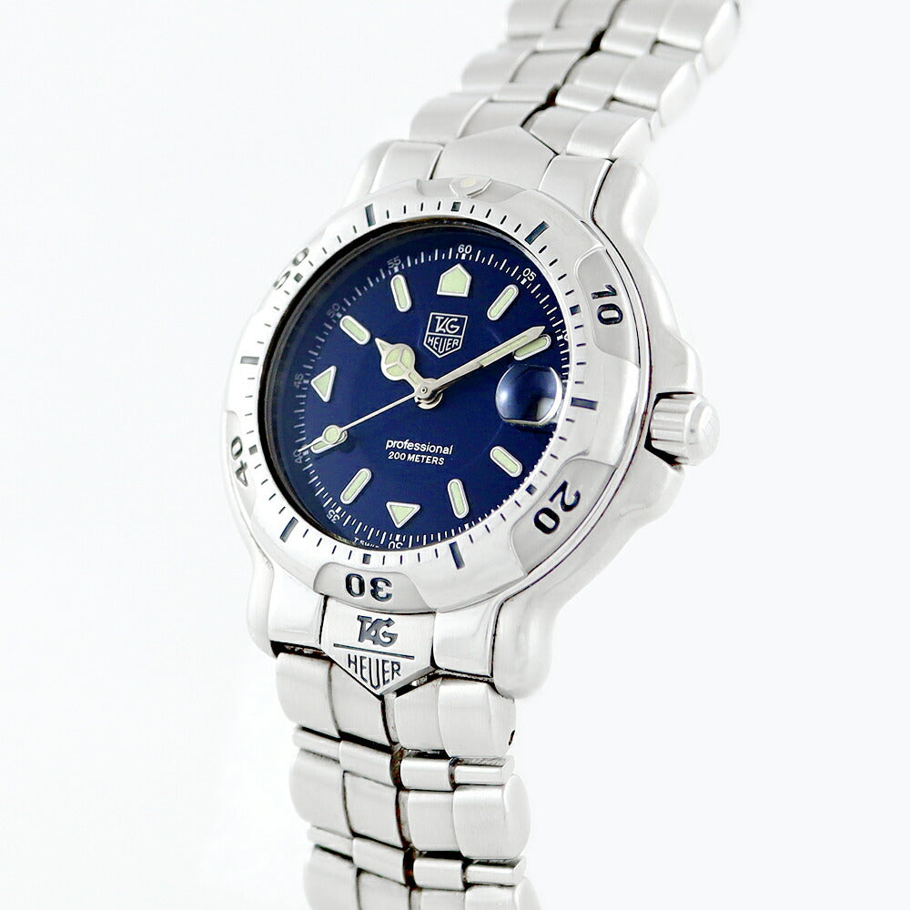 電池交換済 TAG Heuer タグホイヤー 6000シリーズ WH1215-K1 デイト 200m防水 紺 ネイビー SS ステンレス メンズ ボーイズ クォーツ【6ヶ月保証】【腕時計】【中古】