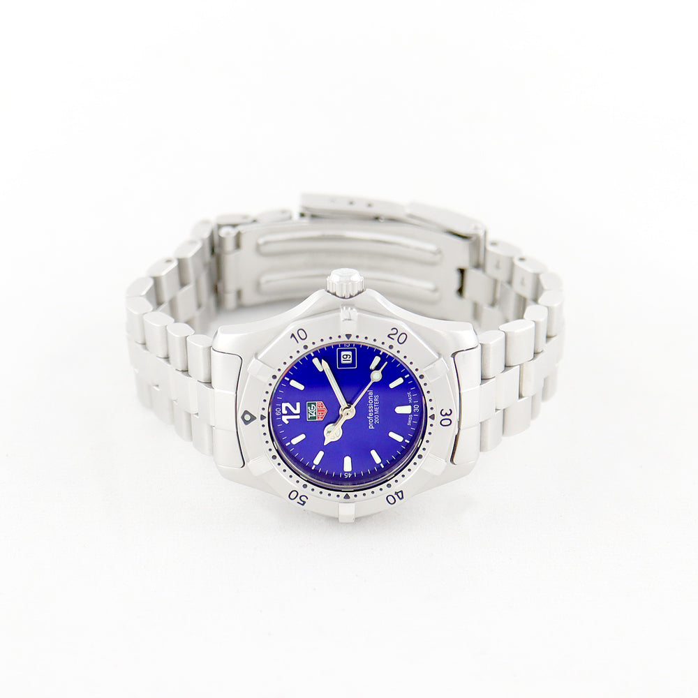 電池交換済 TAG Heuer タグホイヤー 2000シリーズ プロフェッショナル WK1316 200m防水 青 ブルー SS ステンレス レディース クォーツ【6ヶ月保証】【腕時計】【中古】