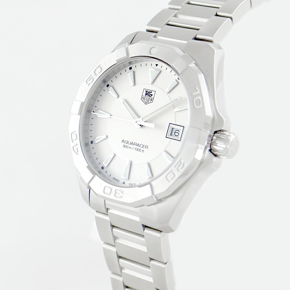 電池交換済 TAG Heuer タグホイヤー アクアレーサー WAY1111 BA0910 デイト 300m防水 シルバー SS ステンレス メンズ クォーツ【6ヶ月保証】【腕時計】【中古】