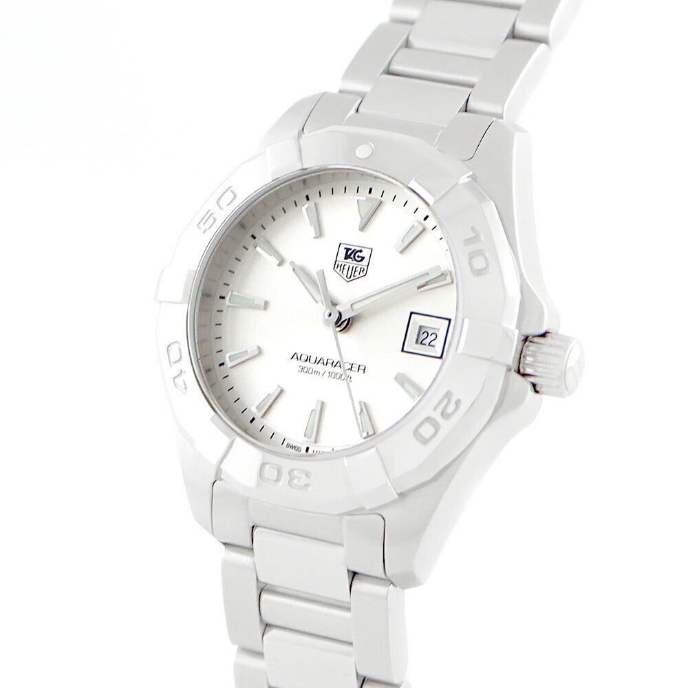 電池交換済 TAG Heuer タグホイヤー アクアレーサー WAY1411 デイト 300m防水 シルバー SS ステンレス レディース クォーツ【6ヶ月保証】【腕時計】【中古】