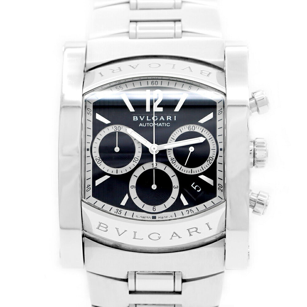 BVLGARI Bulgari Ashoma Chronograph AA48SCH AA48BSSD Date Black