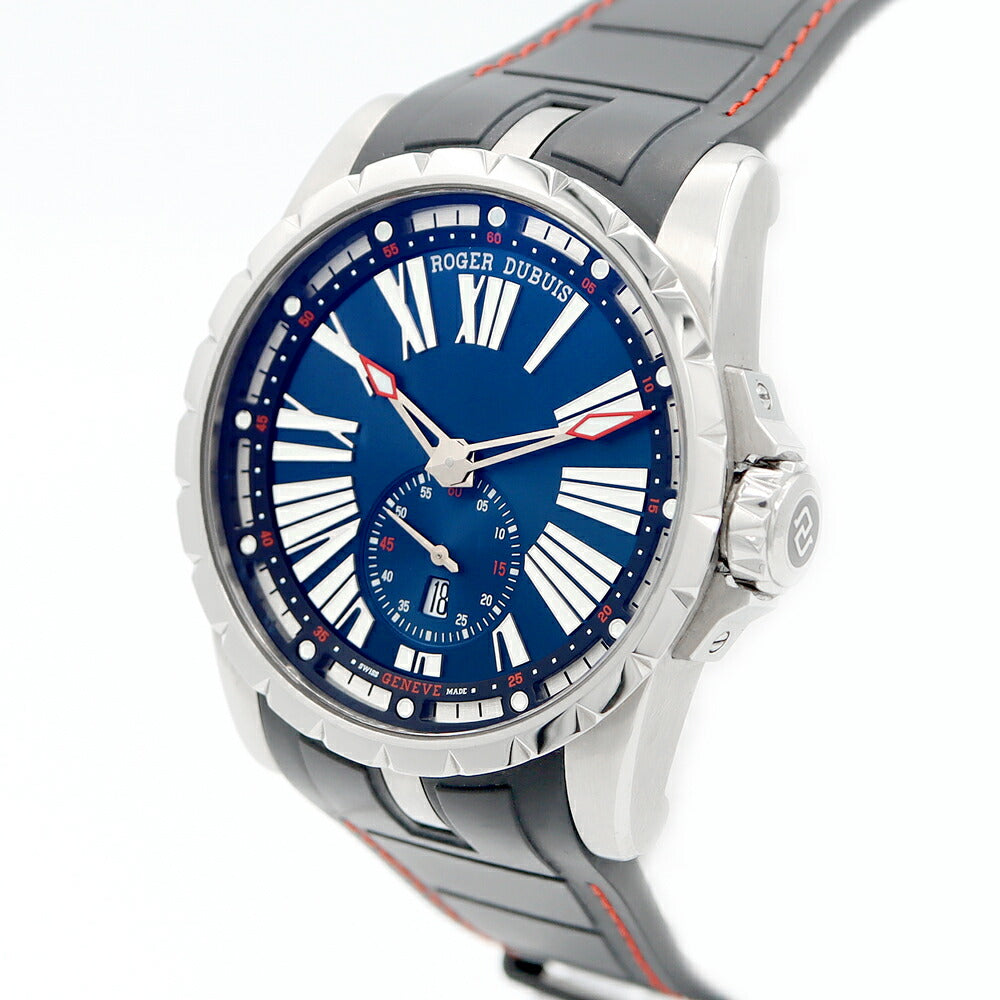 内部点検済 ROGER DUBUIS ロジェデュブイ エクスカリバー DBEX0602 青 ブルー Ti チタン 純正ベルト 純正尾錠 メンズ 自動巻き 【6ヶ月保証】【腕時計】【中古】
