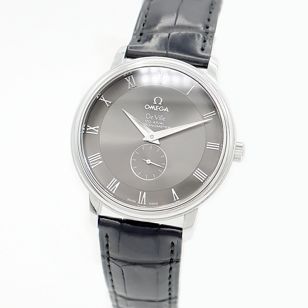 内部点検済 OMEGA オメガ デビル プレステージ コーアクシャル 4813.40 スモールセコンド グレー SS ステンレス 純正ベルト 純正尾錠 メンズ 自動巻き デヴィル【6ヶ月保証】【腕時計】【中古】