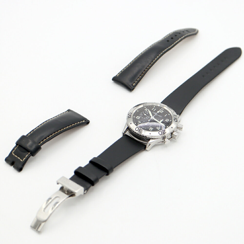 内部点検済 Breguet ブレゲ アエロナバル タイプXX クロノグラフ 3800 黒 ブラック SS ステンレス 純正尾錠 メンズ 自動巻き タイプ20【6ヶ月保証】【腕時計】【中古】
