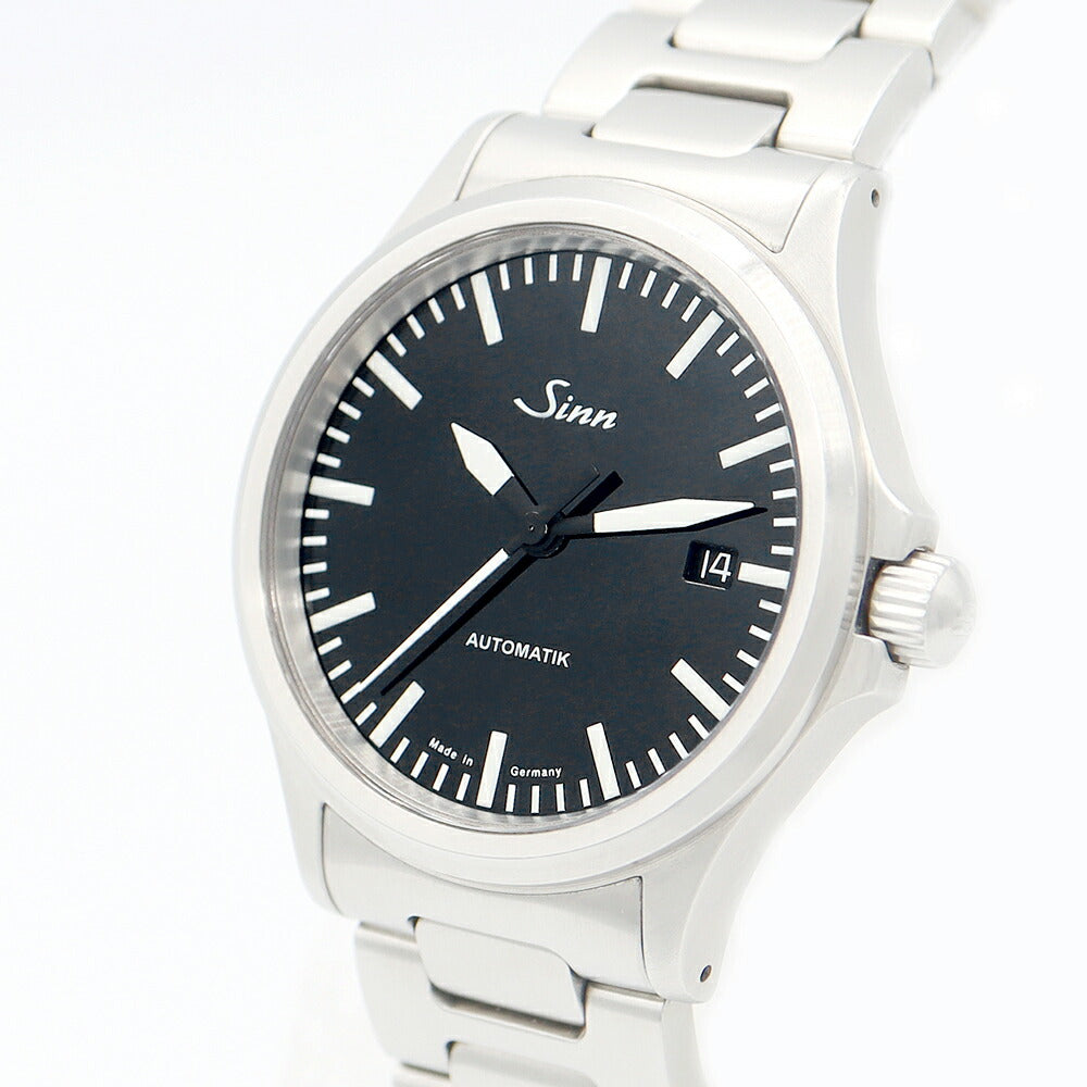 内部点検済 SINN ジン 556 デイト 200m防水 黒 ブラック SS ステンレス メンズ 自動巻き【6ヶ月保証】【腕時計】【中古】