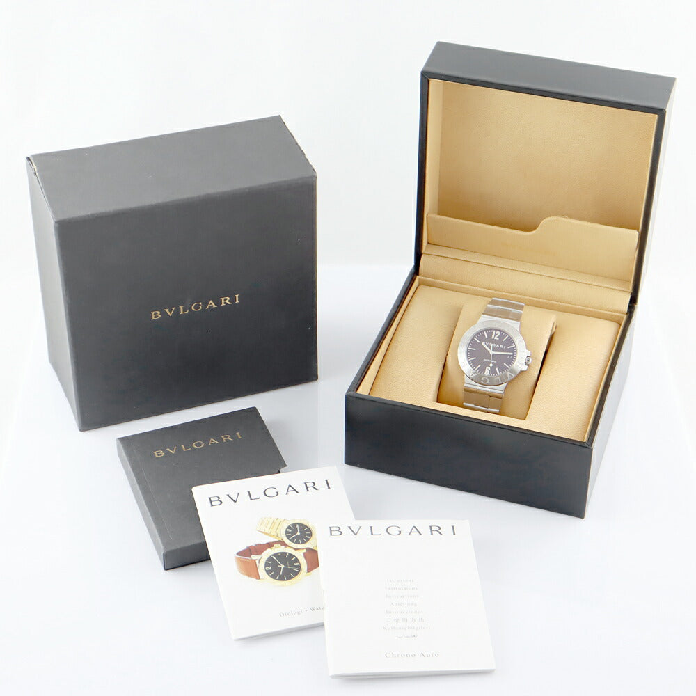 内部点検済 BVLGARI ブルガリ ディアゴノ スポーツ LCV38S デイト 黒 ブラック SS ステンレス メンズ 自動巻き 【6ヶ月保証】【腕時計】【中古】
