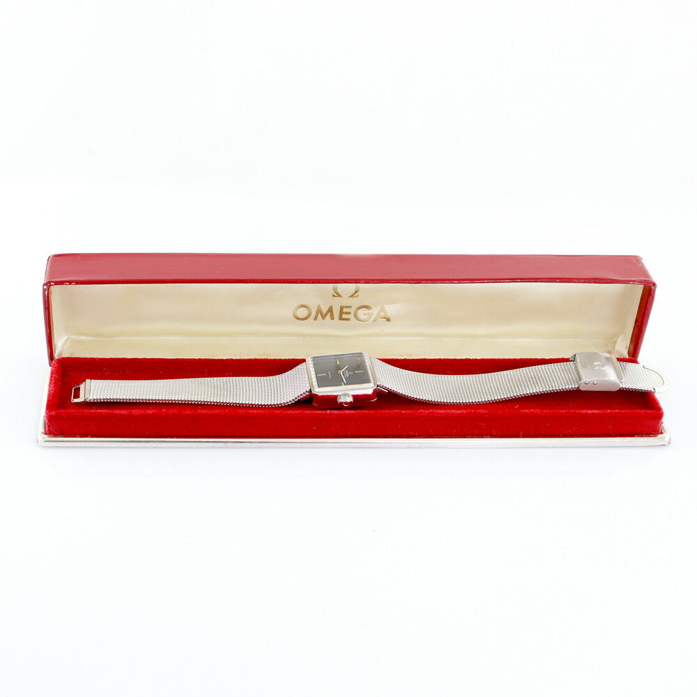 希少品 OMEGA オメガ DE VILLE デビル スクエア カットガラス 551.071 Cal.661 24石 青 紺 ネイビー メンズ ボーイズ レディース 自動巻き アンティーク ヴィンテージ