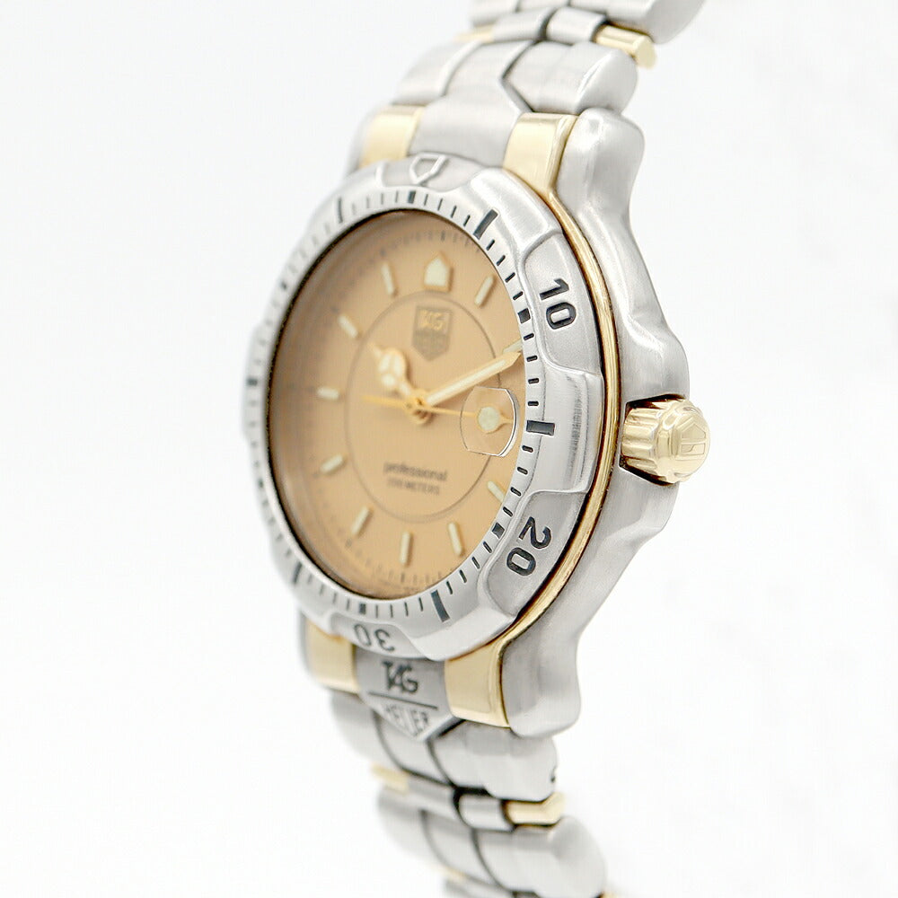 電池交換済 TAG Heuer タグホイヤー 6000シリーズ プロフェッショナル200 WH1253 デイト 200m防水 ゴールド YG イエローゴールド SS ステンレス コンビ メンズ クォーツ【6ヶ月保証】【腕時計】【中古】