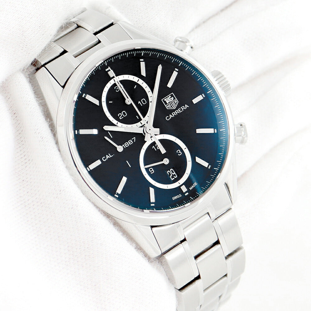 TAG Heuer タグホイヤー カレラ CAL.1887 キャリバー1887 CAR2110 クロノグラフ デイト 黒 ブラック SS ステンレス メンズ 自動巻き【6ヶ月保証】【腕時計】【中古】