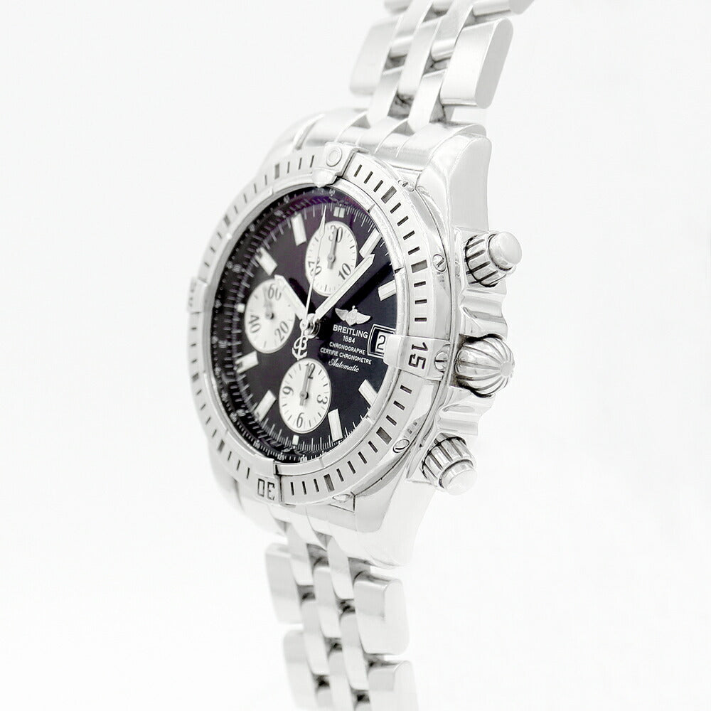 BREITLING クロノマット エボリューション クロノグラフ A13356 A156B19PA デイト 300m防水 黒 ブラック SS ステンレス 自動巻き【6ヶ月保証】【腕時計】【中古】