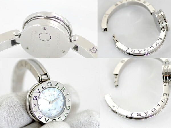 メンテ済み BVLGARI ブルガリ B-zero1 ビーゼロワン BZ22S 12P ダイヤモンド ブルーシェル 文字盤 SS レディース クォーツ 【腕時計】【中古】