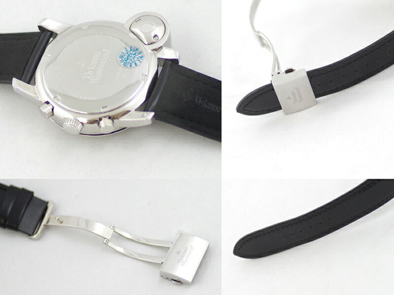 Vivienne Westwood ヴィヴィアン ウエストウッド VW-2063 CAGE Mウォッチ クロノグラフ オーブモチーフ 黒 ブラック 文字盤 SS ステンレス 純正ベルト メンズ クォーツ VW2063【腕時計】【中古】