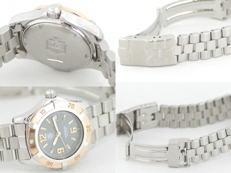 電池交換済 TAG Heuer タグホイヤー エクスクルーシブ WN1351 200m防水 グレー 文字盤 SS ステンレス PGP ピンクゴールドベゼル レディース クォーツ【6ヶ月保証】【腕時計】【中古】