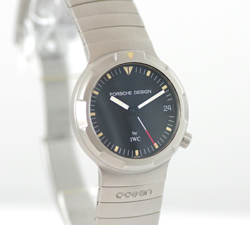 PORCHE DESIGN by IWC ポルシェデザイン オーシャン500 3523-001 チタニウム デイト 黒 ブラック 文字盤 TI チタン メンズ ボーイズ 自動巻き インターナショナルウォッチカンパニー【腕時計】【中古】