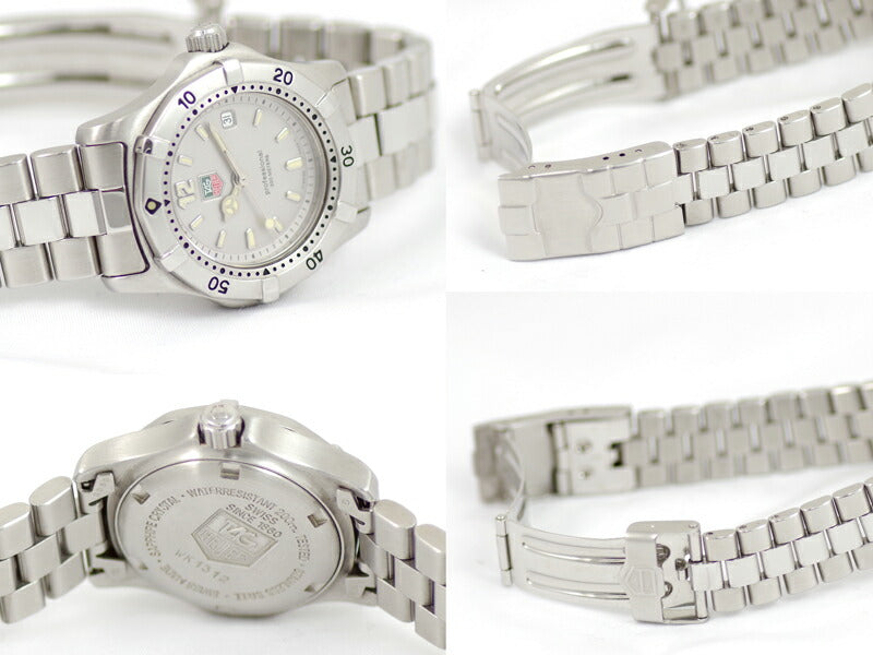 電池交換済 TAG Heuer タグホイヤー 2000シリーズ プロフェッショナル WK1312 200m防水 グレー シルバー 文字盤 SS ステンレス レディース クォーツ【6ヶ月保証】【腕時計】【中古】