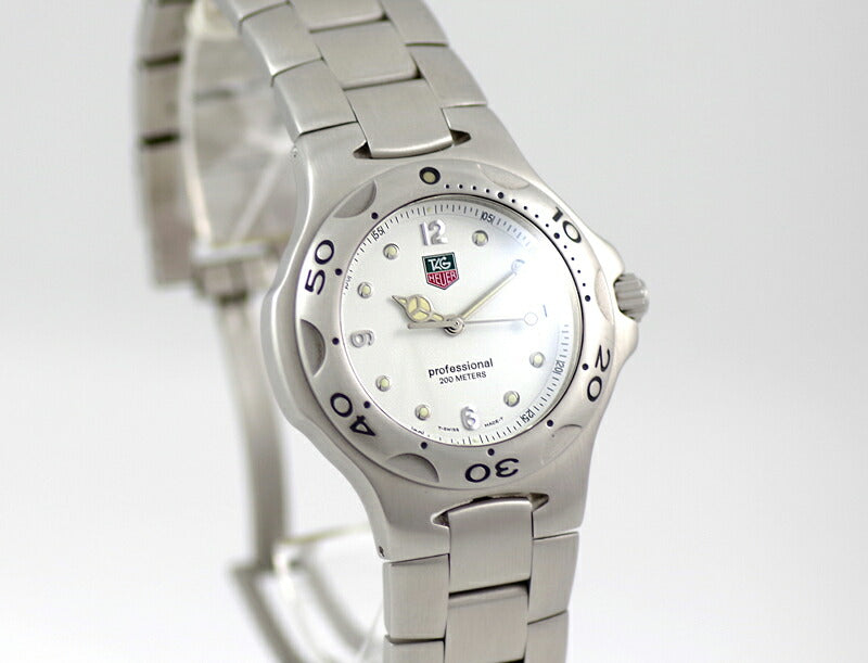電池交換済 TAG Heuer タグホイヤー キリウム WL1110 200m防水 白 ホワイト 文字盤 SS ステンレス メンズ クォーツ【6ヶ月保証】【腕時計】【中古】