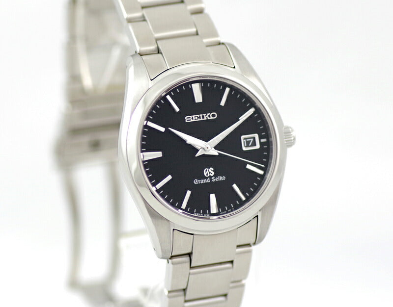 電池交換済 SEIKO セイコー グランドセイコー デイト 9F62-0AB0 ブラック 文字盤 SS ステンレス メンズ クォーツ GS【6ヶ月保証】【腕時計】【中古】