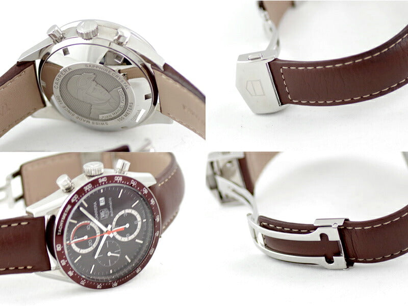 TAG Heuer タグホイヤー カレラ クロノグラフ CV2013 BA0786 タキメーター 茶 ブラウン 文字盤 SS ステンレス 純正ベルト メンズ 自動巻き【6ヶ月保証】【腕時計】【中古】
