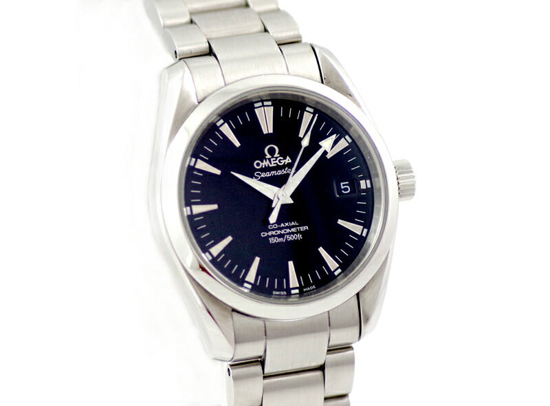 OMEGA オメガ シーマスター アクアテラ コーアクシャル クロノメーター 2504.50 150m防水 黒 ブラック 文字盤 SS ステンレス メンズ 自動巻き【6ヶ月保証】【腕時計】【中古】