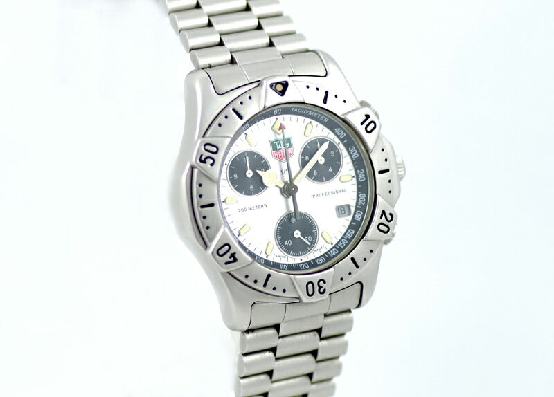 電池交換済 TAG Heuer タグホイヤー プロフェッショナル200 クロノグラフ 540.206R 200m防水 シルバー 文字盤 SS ステンレス メンズ クォーツ【6ヶ月保証】【腕時計】【中古】