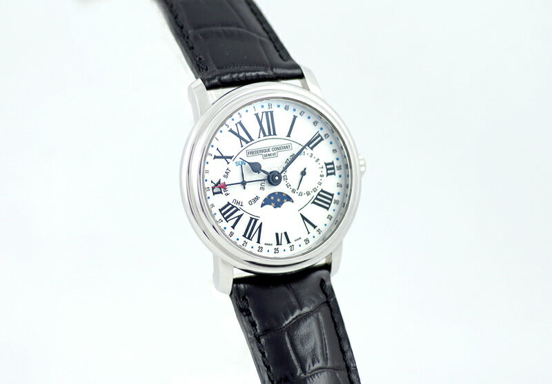 電池交換済 FREDERIQUE CONSTANT フレデリックコンスタント パスエイション トリプルカレンダー ムーンフェイズ デイデイト FC270X4P4 白 ホワイト 文字盤 SS ステンレス メンズ クォーツ【6ヶ月保証】【腕時計】【中古】