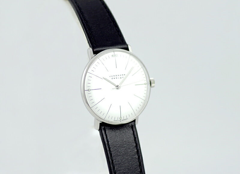 JUNGHANS ユンハンス マックスビル ハンドワインド シルバー 文字盤 SS ステンレス 純正ベルト 純正尾錠 メンズ 手巻き【6ヶ月保証】【腕時計】【中古】