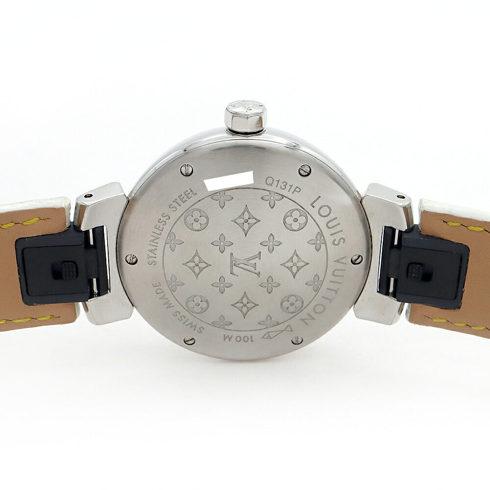 電池交換済 LOUIS VUITTON ルイヴィトン タンブール フォーエバー Q131P ダイヤモンド 12Pダイヤ ラグダイヤ シルバー SS ステンレス 純正尾錠 純正ベルト レディース クォーツ フォーエヴァー【6ヶ月保証】【腕時計】【中古】