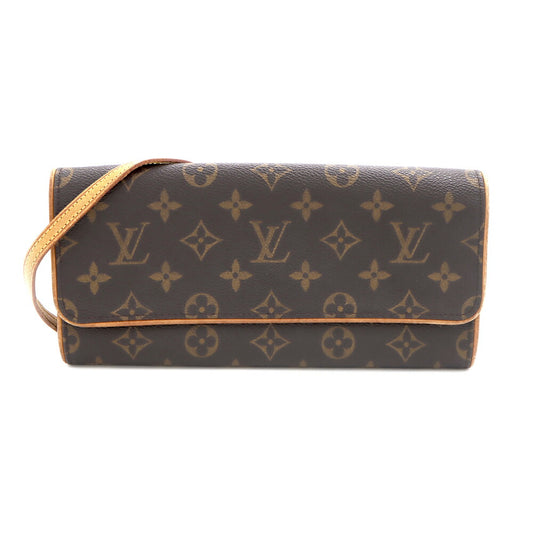 LOUIS VUITTON ルイヴィトン モノグラム ポシェット ツイン GM M51852 2WAY クラッチバッグ ミニバッグ ショルダーバッグ モノグラムキャンバス ブラウン レディース【バッグ】【中古】
